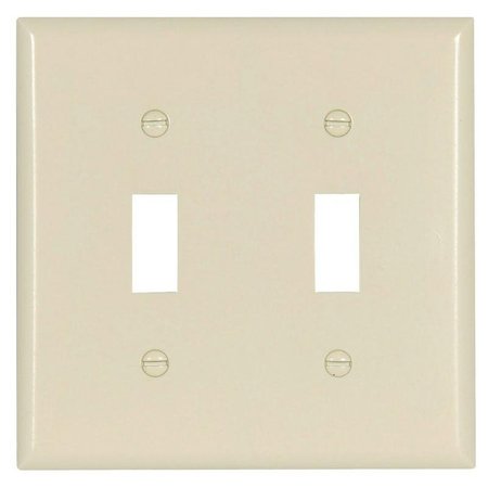 EATON WIRING DEVICES Wallplate, 412 in L, 4916 in W, 2 Gang, Thermoset, Light Almond, HighGloss 2139LA-BOX